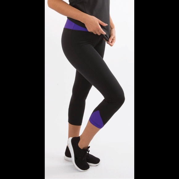 🌟Cropped 7/8 Athletic Pant-Purple - Picture 1 of 9